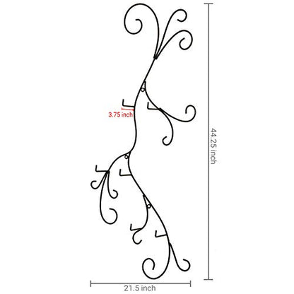  MyGift Wall Mounted Decorative Black Metal Vertical Plate Holder Display Stand, 3 Tier Rack For Large Collectible Plates