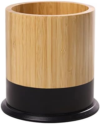  Kitchen Utensil Holder,Large Cooking Utensil Caddy Crock For Counter,Weighted Base For Stability,6.2 X 6.2 Inches,Black