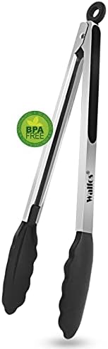  17 Inch Extra Long Grill Tongs, Ultimate Stainless Steel BBQ Tongs For Grilling, Cooking, BBQ/Barbecue, Buffet And Turning Food
