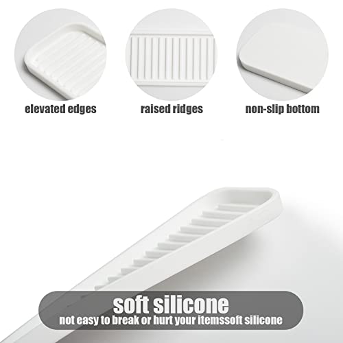  Silicone Sponge Holder, Tray For Soap And Sponge, Kitchen Sink Tray, Accessories To Help You Clean Kitchen Sink, Sink Sponge Rack（White, 2 Pack）