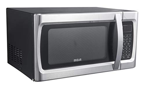 RCA RMW1178 1.1 Cu Ft Stainless Steel Countertop Microwave Oven, Multi Function, Programmable, 1000W & RFR322 Mini Refrigerator, Compact Freezer Compartment, 3.2 Cubic Feet