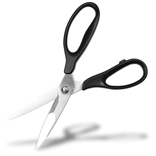  Seki Japan V.ROAD Heavy Duty Kitchen Scissors, Multifunctional Utility Shears, Stainless Steel Blade Black PP Soft Handle For Meat, Vegetable