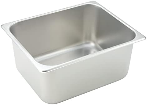  Winco 2 1/2-Inch Anti-Jamming Steam Pan, Half, 24-Gauge