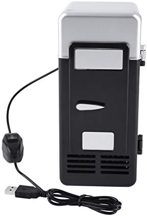  Mini Portable Compact Personal Fridge Cooler USB Office Dual-Use Portable Refrigerator Drink Cooler For Home Office Car Dorm(Black)