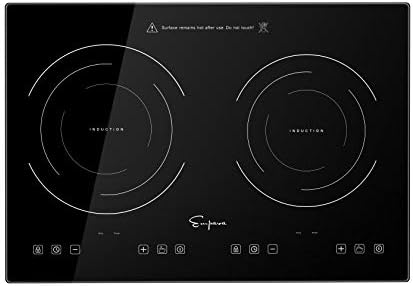  Electric Stove Induction Cooktop With 2 Burners In Black Vitro Ceramic Smooth Surface Glass 120V, 12 Inch