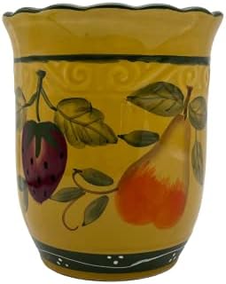  Tuscany Colorful Rainbow, Hand Painted Ceramic Utensil Jar, 81739