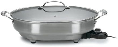 Cuisinart CSK-150 1500-Watt Nonstick Oval Electric Skillet,Brushed Stainless