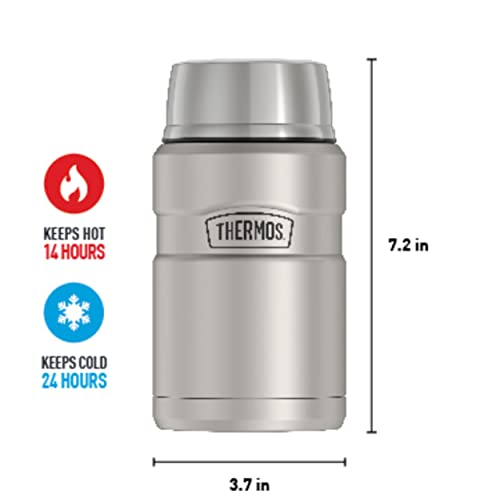 Thermos Stainless King Vacuum-Insulated Food Jar, 24 Ounce, Matte Steel