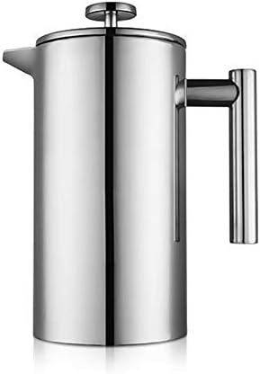  French Press 34oz, Double Insulated 304 Stainless Steel Coffee Press,Stainless Steel French Press With 5 Extra Fliters And 3 Additional Coffee Set(34oz, Sliver)