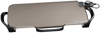Presto Electric Skillet, 16", Grey Ceramic & Ceramic 22-inch Electric Griddle With Removable Handles, One Size, Black