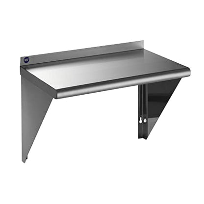  Rockpoint Stainless Steel Shelf 18 X 24 Inches, 320 Lb, NSF Commercial Wall Mount Floating Shelving For Restaurant, Kitchen, Home And Hotel, Silver (HX2022-18)