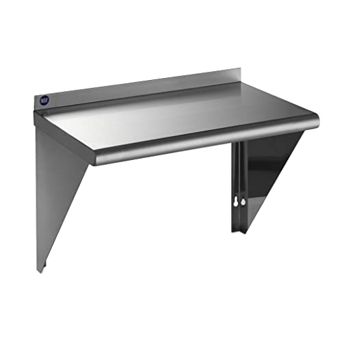  Rockpoint Stainless Steel Shelf 18 X 24 Inches, 320 Lb, NSF Commercial Wall Mount Floating Shelving For Restaurant, Kitchen, Home And Hotel, Silver (HX2022-18)