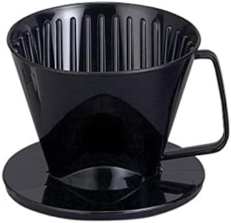  Pour-Over Reusable Coffee Brewing Cone With Gold-Toned Mesh Permanent Coffee Filter, Number 4-Size, Black