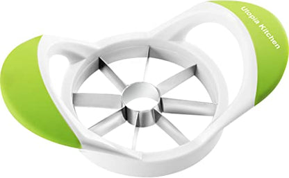  - Apple Corer And Slicer- Fruit Cutter - Apple Divider - Wedger - Stainless Steel Slicer For Fruits - Vegetables- Ergonomic Handle- Easy Grip- 8 Sharp Blade & Slices (Green)