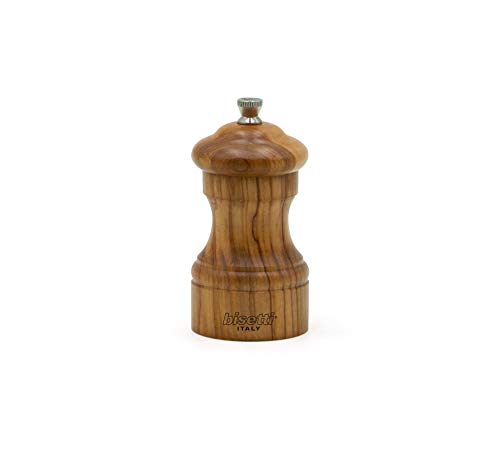  Imperia 4 Inch Olive Wood Salt Mill With Adjustable Grinder