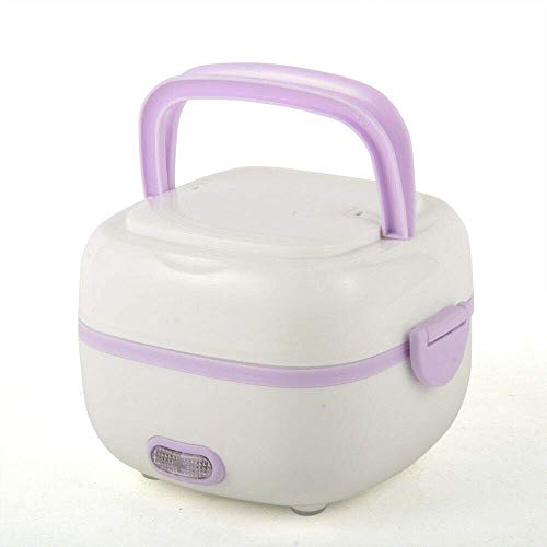  110V Portable 1L Mini Electric Lunch Box For Cooking Rice, Steaming Eggs, Vegetables, Meat And More,Removable Stainless Steel Rice Cooker For Car, Truck, Home And Work
