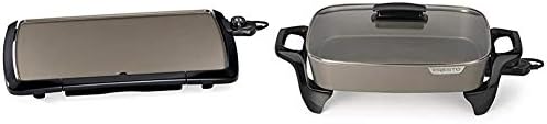  Presto 07055 Cool-Touch Electric Ceramic Griddle, 20", Black & Electric Skillet, 16", Grey Ceramic