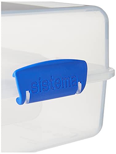 Sistema Lunch Collection Lunch Cube, 47.3 Oz./1.4 L, Clear/Blue