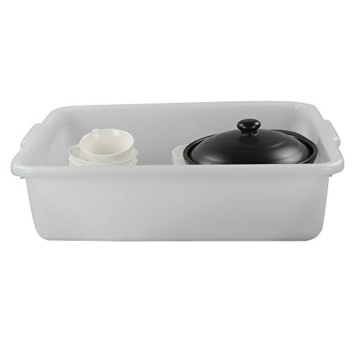  4-Pack 22 L Commercial Bus Tubs/Bus Box, White Large Plastic Tote Box
