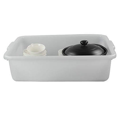  4-Pack 22 L Commercial Bus Tubs/Bus Box, White Large Plastic Tote Box