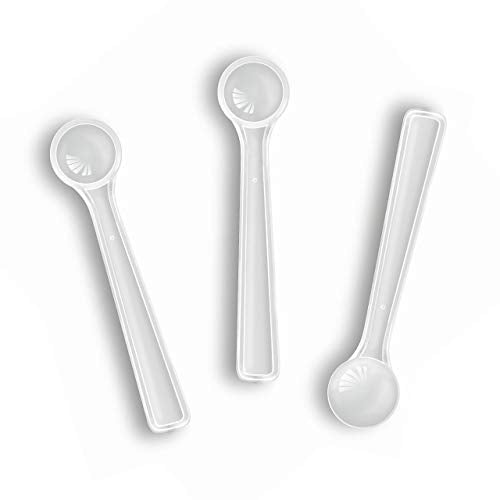 GENERIC 250 Mg Clear Classic Plastic Measuring Spoons Small Plastic Teaspoons For Powders And Granules, Coffee, Pet Food Coffee Scoop Measuring Scoops - Pack Of 10 (0.5 Ml)