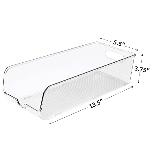  Vtopmart 6 Pack Soda Can Organizer For Refrigerator, Fridge Organizer Bins For Freezer, Kitchen, Pantry, Countertops, Cabinets, Clear Plastic Beverage & Canned Food Dispenser