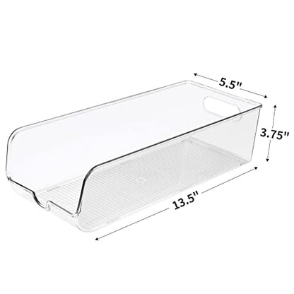 Vtopmart 6 Pack Soda Can Organizer For Refrigerator, Fridge Organizer Bins For Freezer, Kitchen, Pantry, Countertops, Cabinets, Clear Plastic Beverage & Canned Food Dispenser