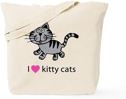 CafePress Calico Cat Tote Bag Natural Canvas Tote Bag, Reusable Shopping Bag