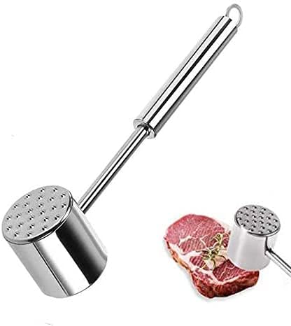  Zeerkeer Meat Tenderizer Hammer Tool Stainless Steel Dual-Sided Meat Mallet For Tenderizing Flattening Steak, Beef, Chicken, Pork And Poultry-Dishwasher Safe