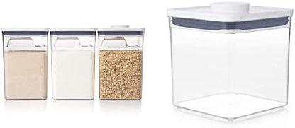 OXO Good Grips 6 Piece(3 Containers & 3 Scoops) Large Canister Set With Scoops, 4.4 Qt Each, White