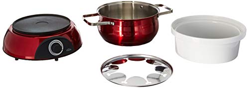  Trudeau Electric Scarlet Fondue Pot, 84 Oz, Red