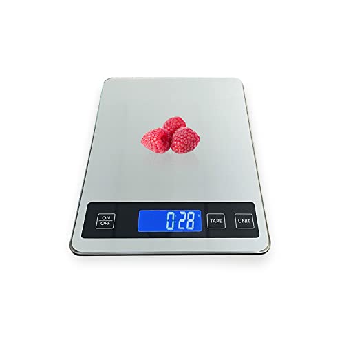  Digital Food Scale 33LB/15KG High Capacity, Accurate Weighing, Stainless Steel Electronic Kitchen Scale (Cooking/Baking/Meat/Coffee).