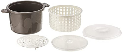  P Solutions By Progressive Microwaveable Rice And Pasta Cooker-17 Piece Set Includes Measuring Spoons And Cups, Rice Paddle, Steaming Insert, Pasta Measurer And Locking Lid-12 Cup Capacity BPA FREE