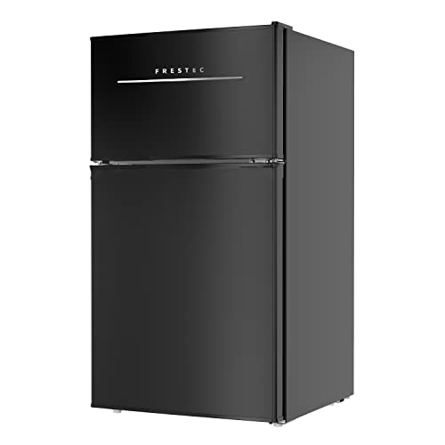  3.2 Cu.Ft Mini Fridge For Bedroom, Mini Refrigerator With Freezer, Dorm Fridge With Freezer, 2 Doors Perfect For Room And Office, Adjustable Temperature(Black)