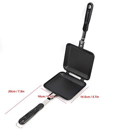  Double-sided Breakfast Sandwich Maker, Nonstick Baking Fry Pan For Kitchen