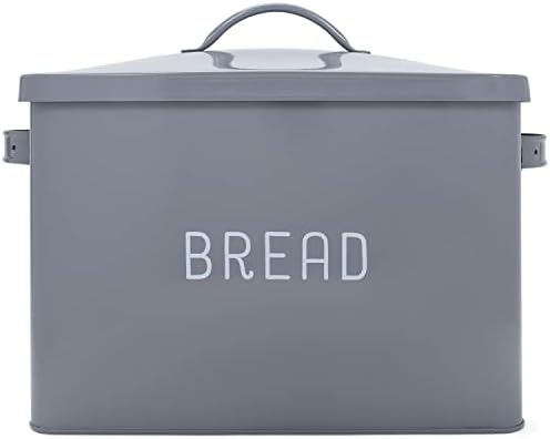  At & Jules Extra Large White 15 X 10 Metal Farmhouse Bread Box - Holds Two Full Loaves