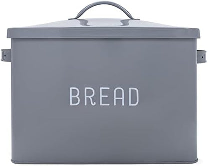  At & Jules Extra Large White 15 X 10 Metal Farmhouse Bread Box - Holds Two Full Loaves