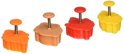  R&M International 0 Leaves 2" Pastry/Cookie/Fondant Stampers, Leaves And Acorn, 4-Piece Set