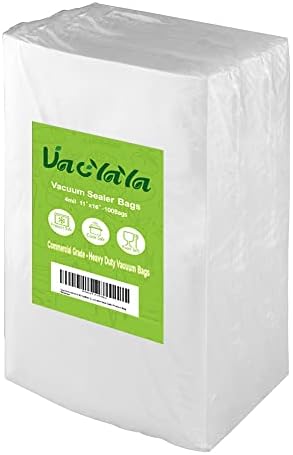  4mil 200 Quart Size 8 X 12 Inch Vacuum Sealer Freezer Storage Machine Bags For Food,Vac Seal A Meal Bags With BPA Free And Commercial Grade Sous Vide Vac Seal Safe PreCut Bag