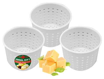  3 Pcs Basic Cheese Mold Soft Sorts Of Cheese 10 Oz (300 Mililiters)