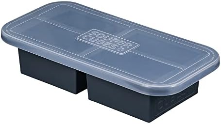  2-Cup Extra-Large Silicone Freezer Tray With Lid- 2 Pack - Makes 4 Perfect 2 Cup Portions - Freeze Soup, Stew, Sauce, Or Meals (2 Cup Tray, Aqua Color, Pack Of 2, With Lids)