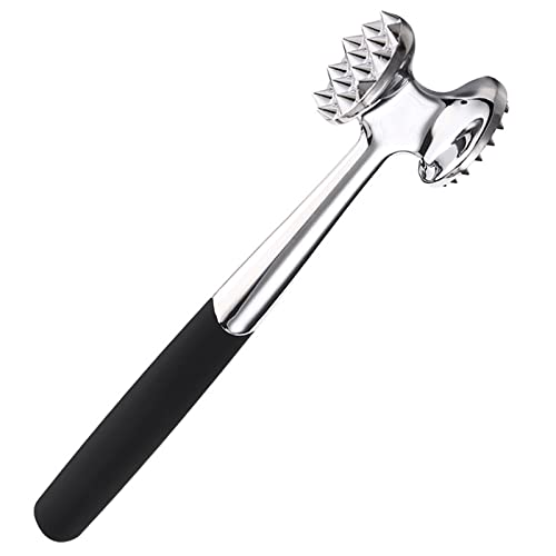  Meat Tenderizer Hammer Mallet Tool For Pounding Beef, Steak, Chicken, Pork, Stainless Steel Double-sided Meat Hammer Kitchen Tool (Silver)
