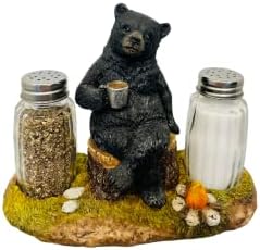  Glass Salt And Pepper Shakers - Deer Antler Salt And Pepper With Holder For Kitchen - Simple Salt And Pepper Shakers With Lids - Rustic Salt And Pepper Caddy Spices And Seasonings Set