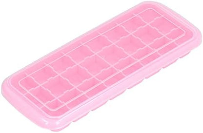  Ice Cube Maker, Easy To Demold Safe And Non Ice Molds 24 Grids Design High And Low Temperature Resistance For Bar For Home Use For Restaurant(Pink)