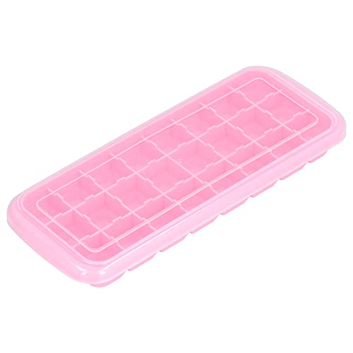  Ice Cube Maker, Easy To Demold Safe And Non Ice Molds 24 Grids Design High And Low Temperature Resistance For Bar For Home Use For Restaurant(Pink)