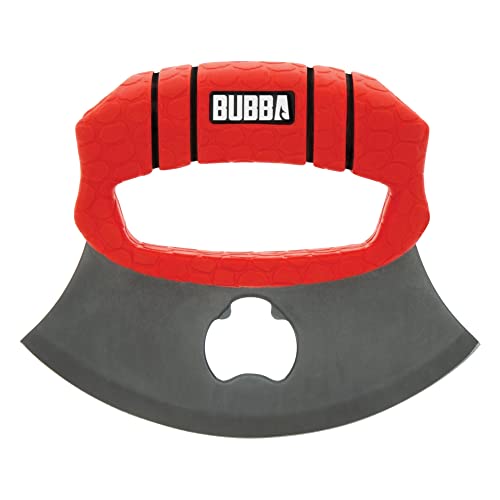  ULU Knife With Non-Slip Grip Handle, Curved Blade, Integrated Bottle Opener And Sheath , Red