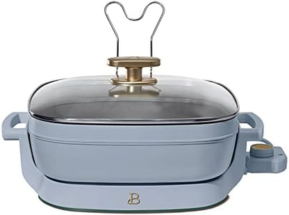  5-in-1 Electric Expandable Skillet, White Icing By Drew Barrymore, Up To 7 QT
