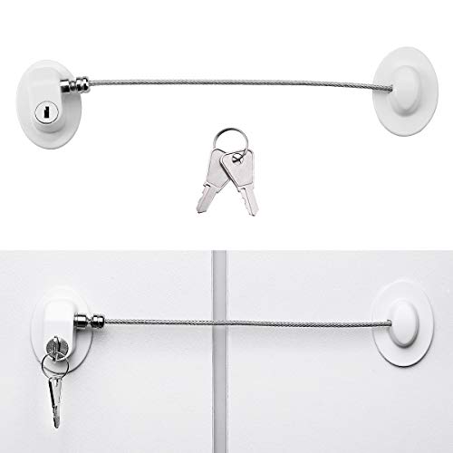  4 Pack Refrigerator Locks With 8 Keys,Child Safety Fridge Lock,Refrigerator Lock Combination,Mini Fridge Lock, File Drawer Lock, Toilet Seat Lock With Strong Adhesive By XccMe (Black)