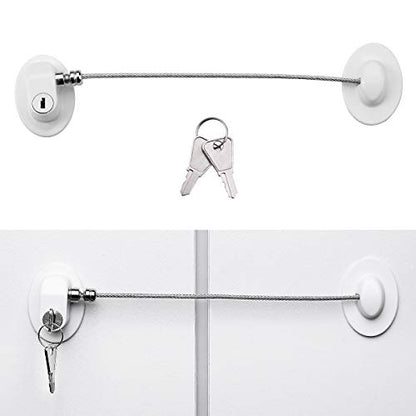  4 Pack Refrigerator Locks With 8 Keys,Child Safety Fridge Lock,Refrigerator Lock Combination,Mini Fridge Lock, File Drawer Lock, Toilet Seat Lock With Strong Adhesive By XccMe (Black)
