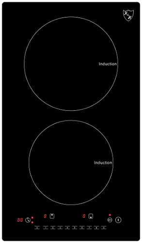  2 Burner 12 Inch Built-in Induction Electric Stove Top Ceramic Cooktop 120V 1800W INDV-1802-120